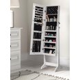 thumbnail image 5 of Oumilen Jewelry Cabinet Standing Lockable Makeup Armoire with Full-Length Mirror, White, 5 of 6