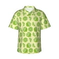 thumbnail image 1 of Balery Various Lemons Camisas hawaianas de manga corta para hombre, camisas playeras de corte holgado, camisas de vacaciones con botones,Large, 1 of 7