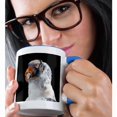 thumbnail image 2 of 3drose, , Arizona, Wildlife World Zoo. Close-up of King Vulture Head., 15oz Two-tone Blue Mug, 2 of 6