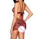 thumbnail image 3 of Falda de noche sexy Falda de fibra elástica con cuello en V Traje de vestir sexy y encantador, L, Rojo vino Jumpingount  XX000129-15, 3 of 7
