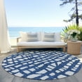 thumbnail image 6 of Addison Rugs Chantille Indoor/Outdoor Transitional Squares Navy Washable Round Rug, 8' x 8', 6 of 6