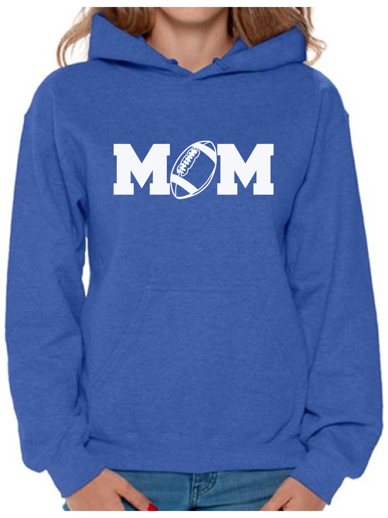 Awkward Styles Women's Football Mom Graphic Hoodie Tops White Mother's ...