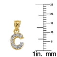 thumbnail image 2 of 14k Or Jaune Zircone Initiale Lettre « C » Pendentif avec 1.2mm Rolo Chaîne, 2 of 4