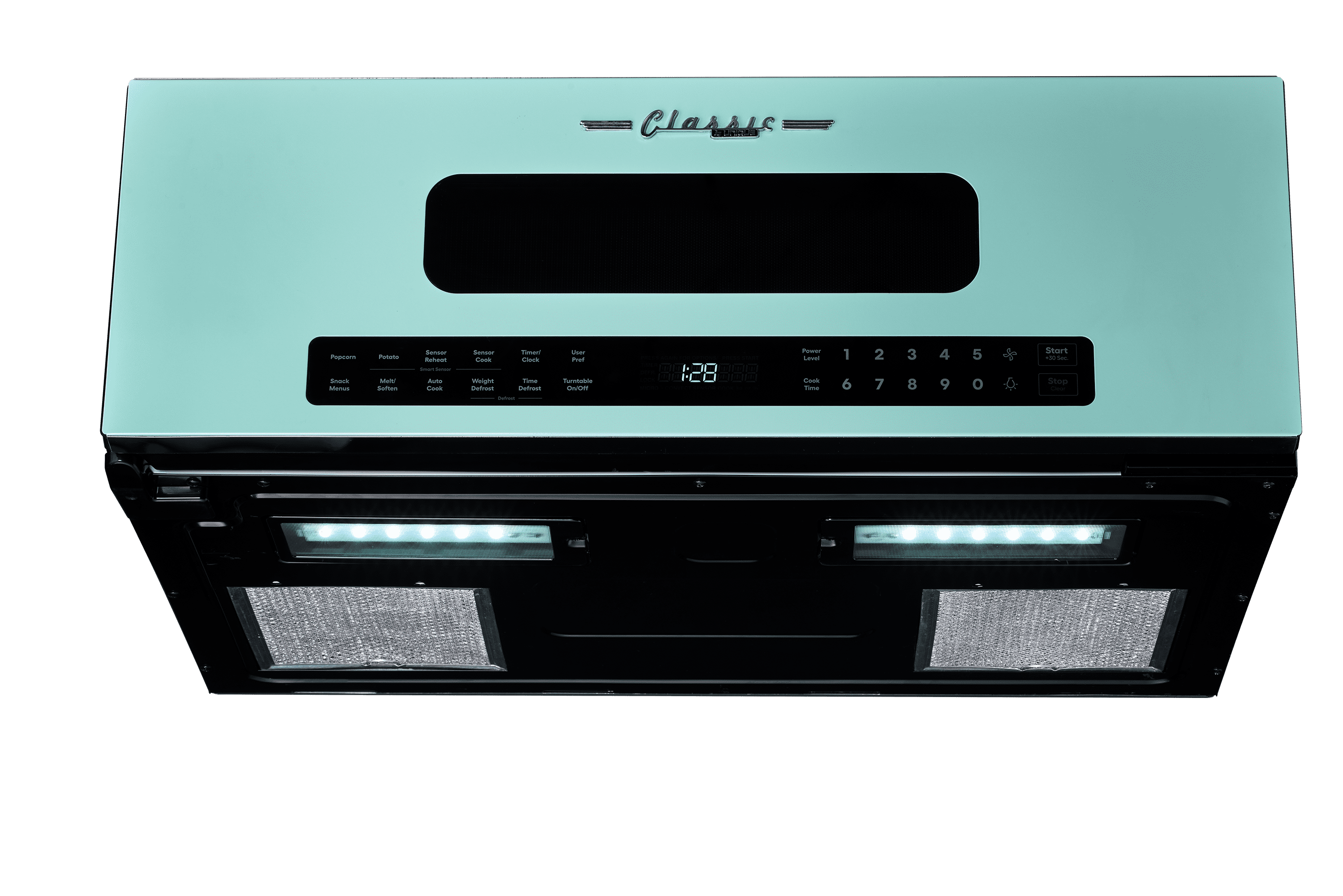 Unique Appliances 30' Classic Retro Over-The-Range Microwave, Ocean Mist Turquoise