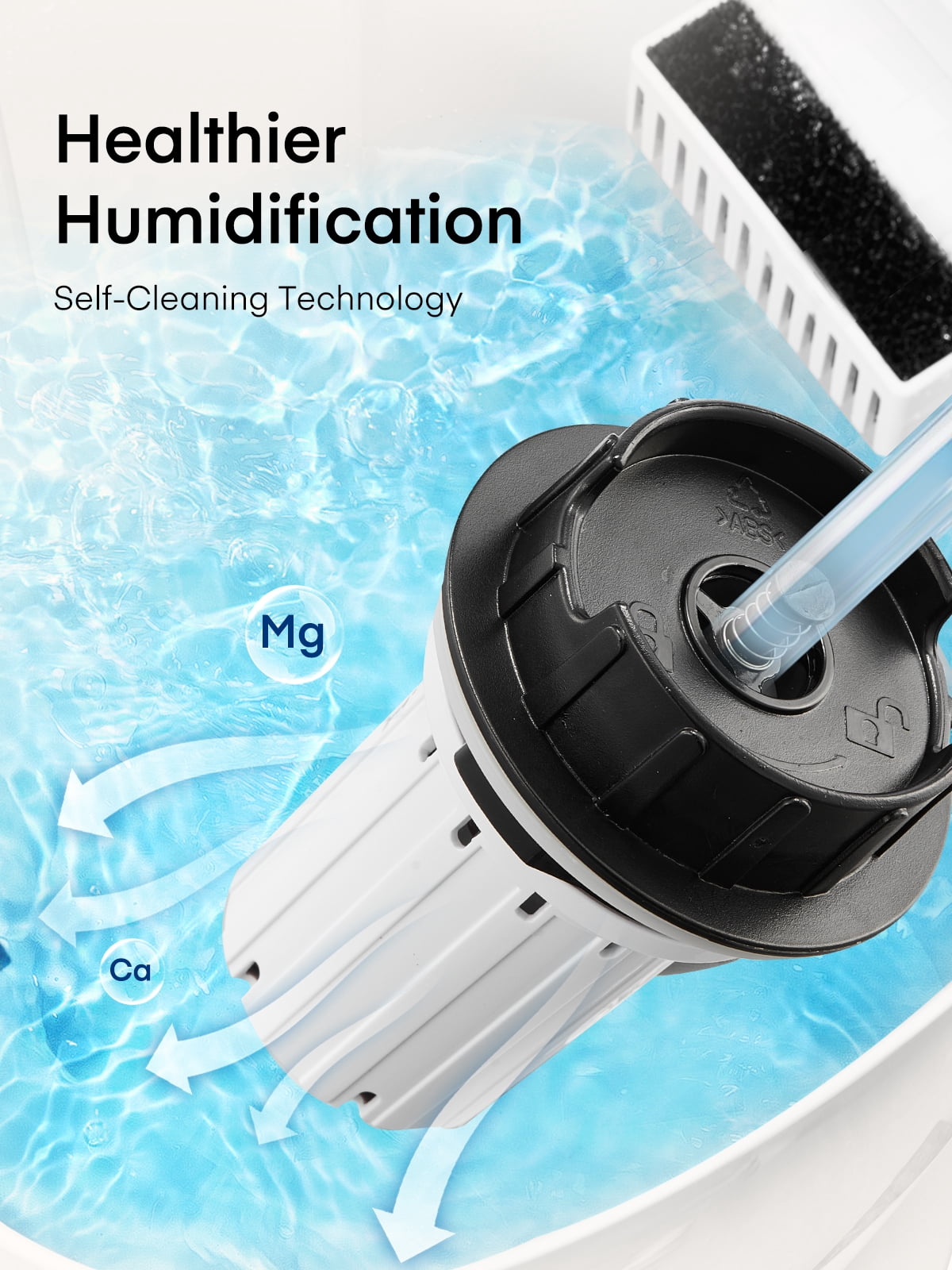 FOHERE 5L Ultrasonic Cool Mist Tower Humidifier, Smart Humidity Sensor with Remote, 48H Runtime Quiet Baby Bedroom Humidifier, Essential Oil Diffuser for Large Room Home Office, 3 Mist Speed, White