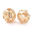 thumbnail image 3 of 100pcs Brass Hollow Beads Long-Lasting Plated Round Golden 4mm Gold, 3 of 3