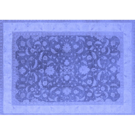 Ahgly Company Indoor Rectangle Oriental Blue Industrial Area Rugs, 7' x 9'