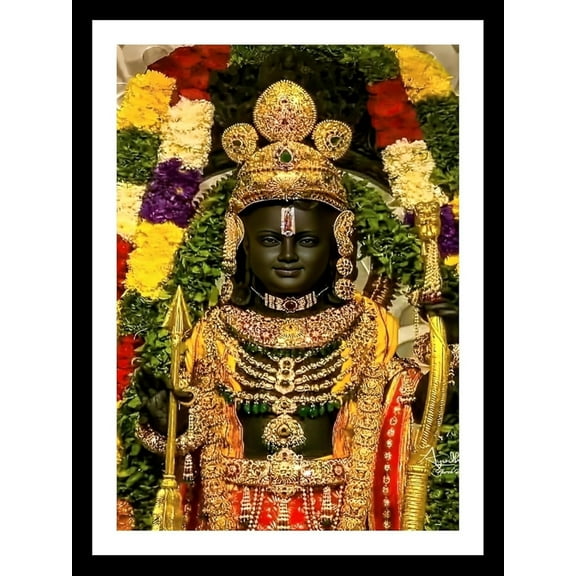Ram Lalla Photo Frame | Ayodhya Ram Lalla | Ram JI Painting With Frame Wall Art for Living Room, Home Decor, Bedroom, Office, 7x9 Inch