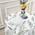 thumbnail image 3 of Green Leaf Tablecloth 60 Inch Spring Farmhouse Watercolor Eucalyptus Branches Decorative White Round Table Cloth with Waterproof Wrinkle Free for Home Kitchen Dining Patio Outdoor Picnic Wedding Party, 3 of 6