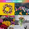 thumbnail image 3 of 20PCS Multicolor Tulips Artificial Flowers Faux Tulip Stems Real Feel PU Tulips for Easter Spring Wreath Wedding Bouquet Centerpiece Floral Arrangement Cemetery Table Décor 13" Tall, 3 of 7