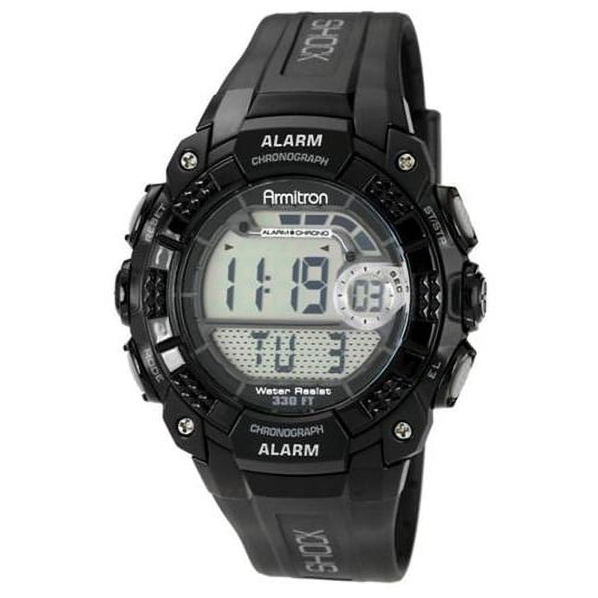 Armitron Male 3.00" Steel Digital Watch, Black, (408209blk)