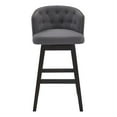 thumbnail image 3 of Celine 26" Counter Height Swivel Gray Fabric and Espresso Wood Bar Stool, 3 of 12