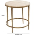 thumbnail image 3 of DecMode 19" x 20" Beige Marble Round Accent Table with Hammered Gold Metal Legs, 1-Piece, 3 of 13