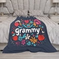 thumbnail image 5 of Retro Vintage Grammy Best Grammy Ever Floral Flannel Throw Blanket 60"x80" Funny Grandma Gift Winter Plush Fuzzy Warm Bed Blanket for Couch Bed Throw Blanket Gift for Kids Family And Friends, 5 of 8