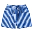 thumbnail image 5 of cocolona Womens Summer Casual High Waist Striped Beach Shorts Elastic Waist Straight Wide Leg Vacation Shorts with Pockets, 5 of 5