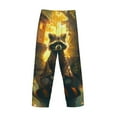 thumbnail image 3 of Lsque Tree Meditating Raccoon Print Men's Pajama Pants, Lounge Pant - Comfortable Home Wear,Elastic Waistband, Stylish Design-Medium, 3 of 9