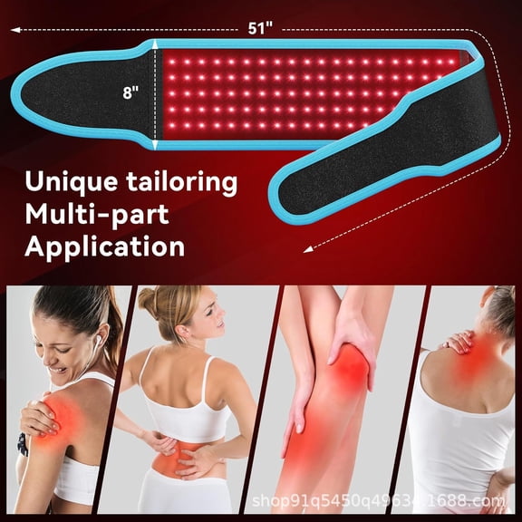 Ergonomic Red Light Wrap for Soothing Warmth, Contoured Wellness Belt for At-Home Relaxation, Uniquely Shaped for Shoulders, Back, and Legs