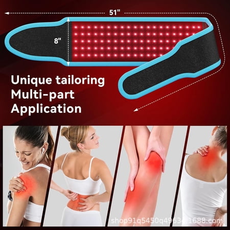 Ergonomic Red Light Wrap for Soothing Warmth, Contoured Wellness Belt for At-Home Relaxation, Uniquely Shaped for Shoulders, Back, and Legs
