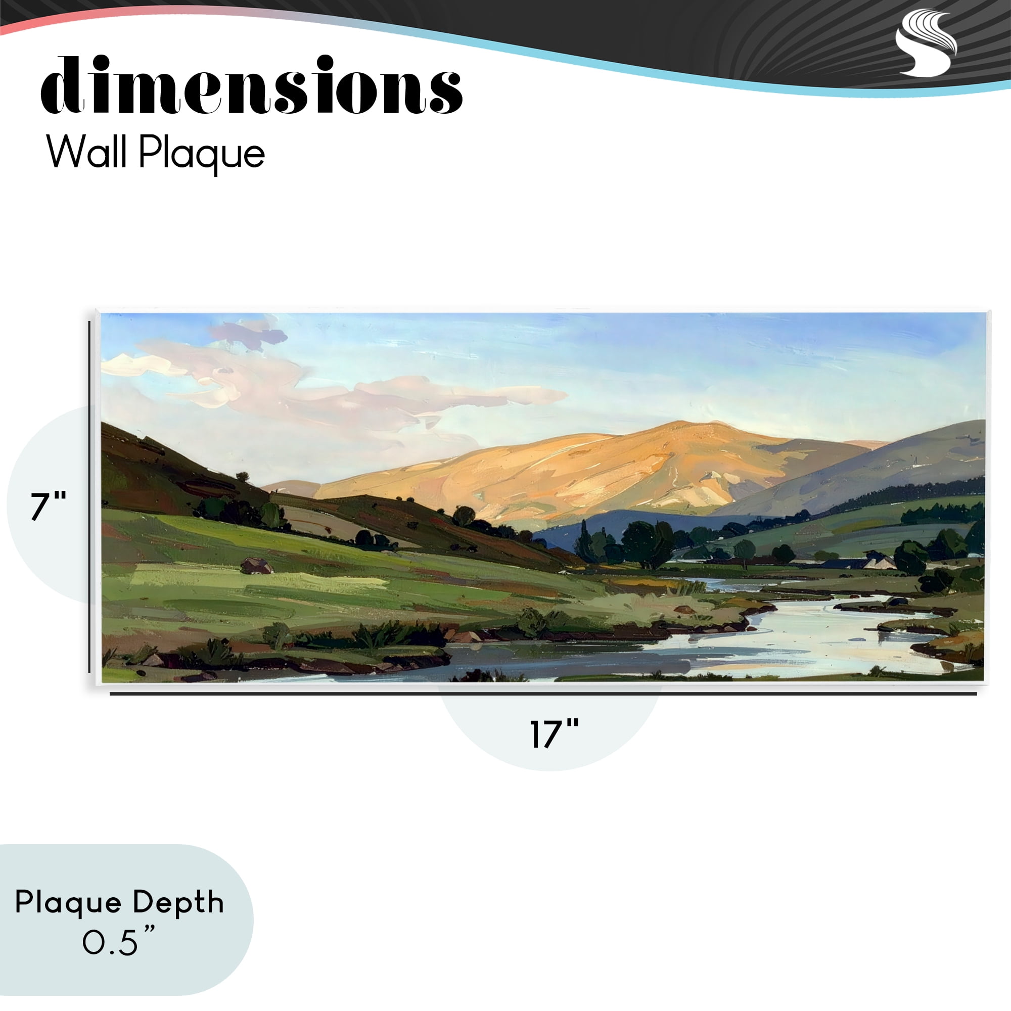 Stupell Industries Across The Valley Landscape Wall Plaque Art, design by Alonza Saunders