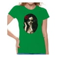 thumbnail image 1 of Awkward Styles Sugar Girl T-shirt Tops skull shirts womens mens skull shirts day of dead costume t shirt dia de Los Muertos costume t shirt candy skull sugar skull costume t shirt skull for women, 1 of 4
