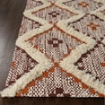 thumbnail image 3 of Taluah Hand-Crafted Modern Diamond Geometric Cotton and Wool Indoor Area Rug - 2' x 4', Apricot-Brick Red, 3 of 6