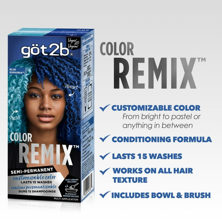 got2b Customizable Semi-Permanent Hair Color Kit Blue Euphoria 095