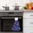 thumbnail image 4 of Yayeee Kitchen Hanging Hand Towels Set of 2 with Loop Bathroom Absorbent Tie Towel, Dark Blue Jellyfish Pattern, 4 of 7