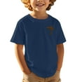 thumbnail image 1 of NINGMENG Chemises & Hauts pour Garçons Tout-Petits Imprimé Cocotier Col Rond Manches Courtes Mignon Décontracté Sport Confortable Chandail T-Shirts Extérieur, Bleu, 8-9 Ans, 1 of 4