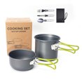 thumbnail image 2 of Camping Cookware Set, Camp Cook Pot Aluminum Allo  for Food Orange Handle,Green Handle, 2 of 8