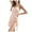 Beige, variant on Womens Satin Nightshirts Sexy Sleepdress Nightshirt Spaghetti Strap Short Chemise Lingerie Sleepwear Thigh Slit Cross-back Slip Dress