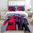 Skibidi toilet game logo bedding set duvet cover set 3 piece for kids