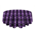thumbnail image 5 of Halloween Purple Checkered Ghosts and Icons Round Tablecloth 60"x60",Wrinkle Wipeable Table Cloth for Kitchen Dining Room Picnic Patio Party, 5 of 6