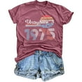 thumbnail image 3 of Women's Oversized T Shirts Graphic Tees Vintage 1975 T Shirt Top 50th Birthday Printed T Shirt Fashion Tshirts S-2XL, 3 of 3