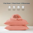 thumbnail image 5 of Sleep Zone Nanotex Super Soft Cooling Kids Bed Sheets Set Twin XL 3 Piece - Easy Care Fitted Flat Sheet & Pillowcase Sets - Wrinkle Free, Fade Resistant, Deep Pocket 16" (Coral, Twin XL), 5 of 6