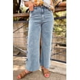 thumbnail image 7 of Women's Beau Blue Bow Knot Wide Leg Jeans – Casual Daily Loose Fit, 16, 7 of 7