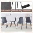thumbnail image 3 of ExtraLco 7 Piece Dining Table Set for 6, Black Wood Grain Table with 6 Dark Gray Upholstered Chairs, 3 of 11