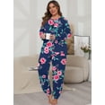 thumbnail image 4 of Cueply Womens Plus Size Pajama Set Long Sleeve Pjs for Women Soft Sleepwear Loungewear Nightwear With Pockets, 4 of 7
