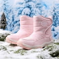 thumbnail image 4 of Gvdentm Boots Boys Warm Snow Boots Kid Outdoor Insulated Winter Boot with Side Zipper Winter Shoes for Girls Size 2(Pink,5), 4 of 9