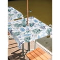 thumbnail image 2 of Outdoor Tablecloths with Umbrella Hole & Zipper, Blue Teal Coastal 54x54 Inch Square Tablecloths, Coral Starfish Seaside Summer Beach Waterproof Table Cloth, Patio/Pool/Picnic Table Covers, 2 of 8