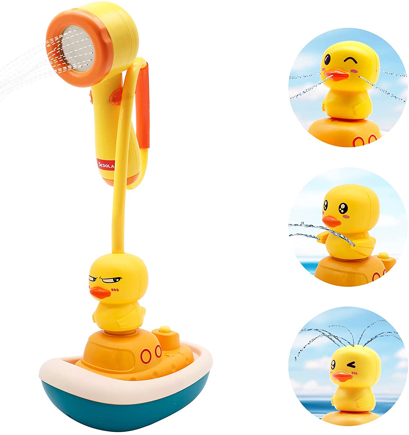 XKISS Baby Shower Toys with 3 Different Spraying Duck and 1 Duck Shower