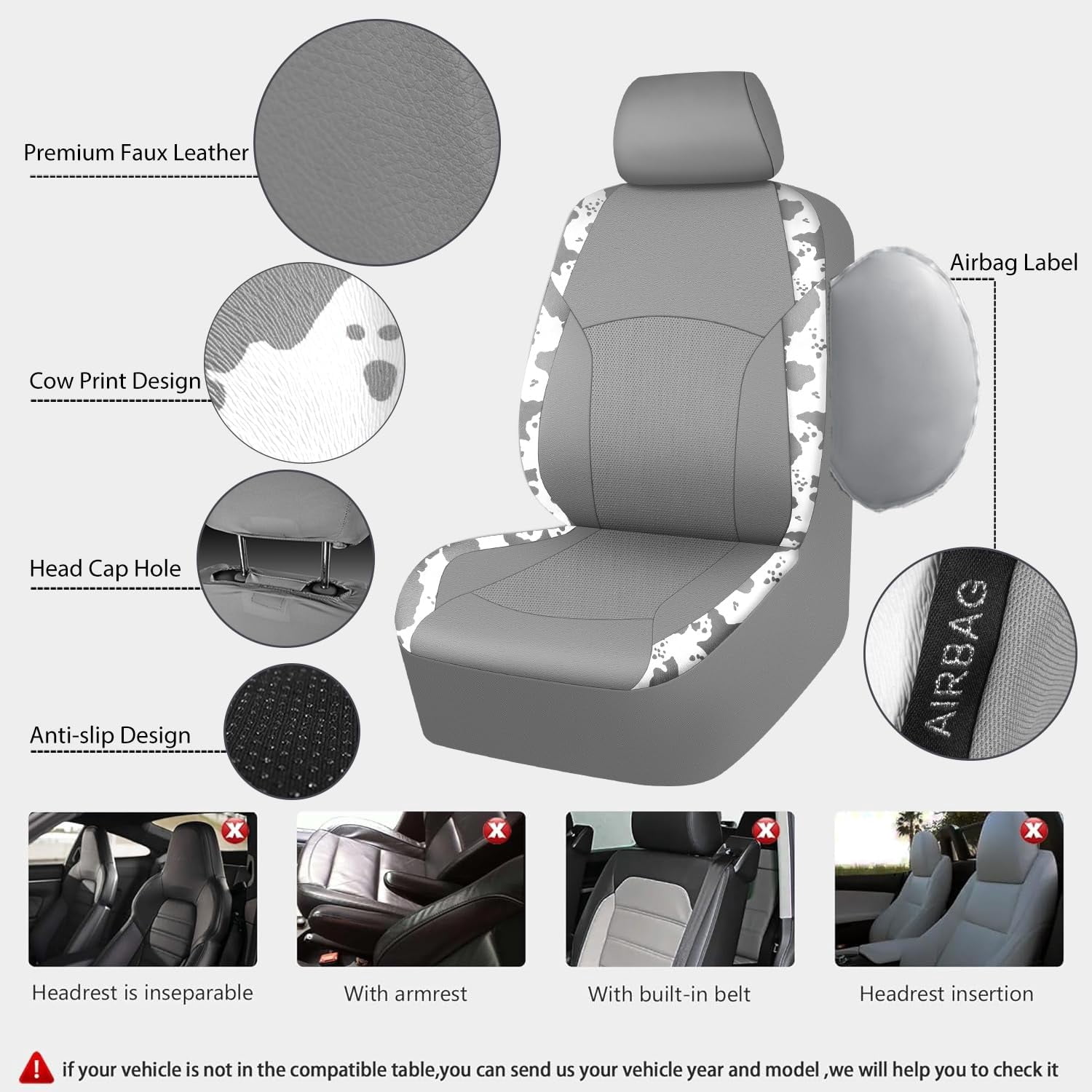 CAR PASS Leopard Print Faux Leather Car Seat Covers & Leopard Car Mats&Leopard Steering Wheel Cover Seat Belt Pad Universal Car Accessories for SUV,Van,Saden,Truck Automobile Interior Sets