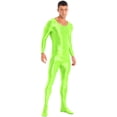 thumbnail image 5 of iEFiEL Mens Shiny Smooth Jumpsuit Long Sleeve Full Body Length Bodysuit for Fitness Workout, 5 of 7