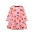 thumbnail image 2 of Bellafa 2-7T Girls Cotton Long Sleeve Casual Cartoon Appliques Jersey Dresses Toddler Kids School Party Dress Easter Christmas Gift, 2 of 8