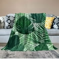 thumbnail image 2 of RUIYC Leaf Blanket, Green Leaf Blanket Throw, Soft Lightweight Monstera Palm Tropical Leaf Flannel Blanket, Plant Cozy Plush for Adult Teens, Sofa Bed Office White, 2 of 6