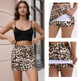 thumbnail image 5 of Womens Mini Skirts Fashion Leopard Print High Waist Bodycon Skirt with Shorts Underneath, 5 of 7
