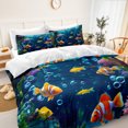 thumbnail image 2 of Blue Ocean Comforter Sets 4 Pcs Tropical Fish Bedding Set Colorful Fish Coral Cute Sea Animal Pattern Ocean Sealife Coastal Bedding Comforter Set, 2 of 10