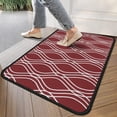 thumbnail image 4 of Burgundy and White Wavy Pattern Door Rugs,Washable Non Slip Door Mats Indoor,Decorative Door Mats,Entry Mat Indoor for Entrance,Bedroom,Kitchen,Bathroom,30"x17", 4 of 6