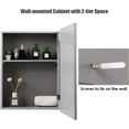 thumbnail image 5 of GOFLAME Bathroom Medicine Cabinet, Wall Mount Mirrored Storage Cabinets w/Single Door & Adjustable Shelf, Multipurpose Wooden Organizer for Hallway Living Room Bedroom, Grey, 5 of 18