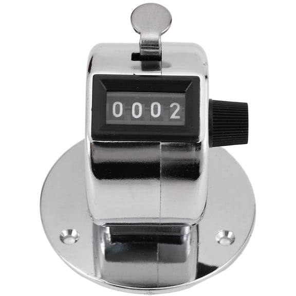 4X Round Base 4 Digit Manual Hand Tally Mechanical Palm Click Counter