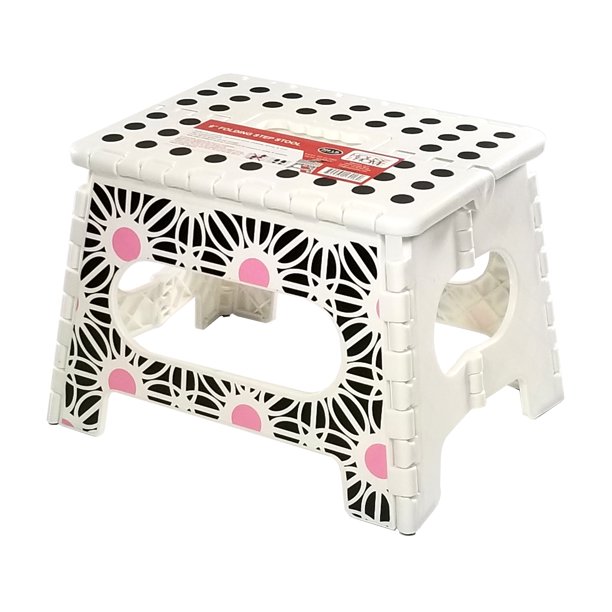 9" Folding Decorated Step Stool
